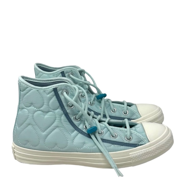 Converse Chuck Taylor High Polyester Blue Quilted Sneakers Women Size A08722C - Picture 3 of 8